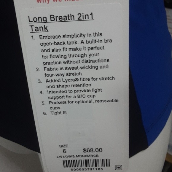 NWT Lululemon Athletic Layered Tank Built-In Bra Fitted Gym Yoga Training Top 6 - Picture 7 of 8
